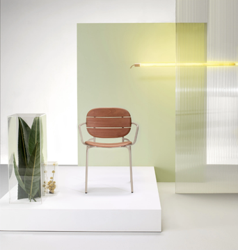 SI-SI WOOD - Steel and wood garden chair with armrests by SCAB DESIGN - view 3
